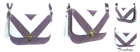 Art 1046 cartera broche maletin, detalle V $260 Lila y Hueso